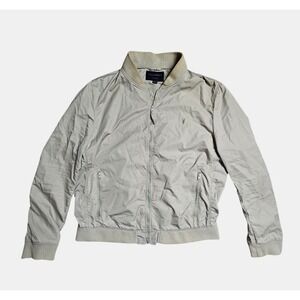 AllSaints Bassett Ramskull Bomber Jacket Full‎ Zip Ribbed Trims XL Cotton Blend